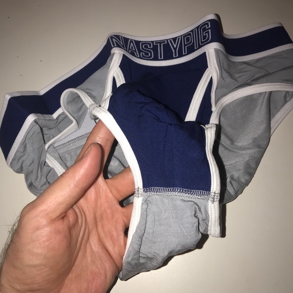 NASTY PIG Base Brief Underwear Blue & Gray LARGE - Picture 6 of 7